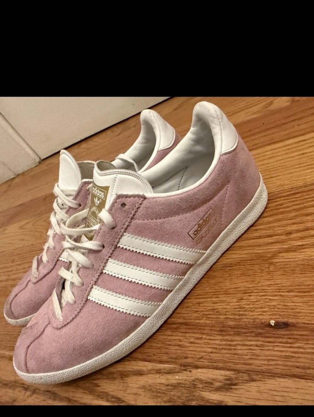 adidas Women's Gazelle Suede Sneakers in Pale Pink and White